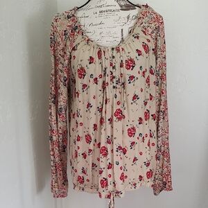 North Crest Blouse Floral Feminine Boho Cottage Core Long Sleeve SZ: L
